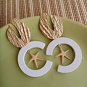 Round marine Geometry earrings
