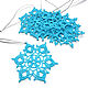 Snowflake blue 9 cm crocheted, Christmas decorations, Moscow,  Фото №1