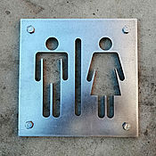 Для дома и интерьера handmade. Livemaster - original item Steel sign in loft style Men`s / women`s toilet. Handmade.