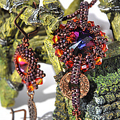 Украшения handmade. Livemaster - original item Pendant and earrings are beaded with Swarovski 