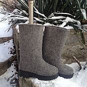 Обувь ручной работы. Ярмарка Мастеров - ручная работа Валяные сапоги Все оттенки серого 2. Handmade.