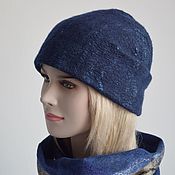 Аксессуары handmade. Livemaster - original item Felted men`s hat.Warm Wool Felted Blue Beanie Hat. Handmade.