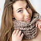 Снуд воротник на пуговицах кофе с молоком. Шарфы. AG CROCHET WORKSHOP. Интернет-магазин Ярмарка Мастеров.  Фото №2