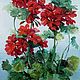 The painting with flowers 'Geranium bush' is decorated, Pictures, Krasnodar,  Фото №1