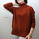  Women's Short Terracotta sweater. Sweaters. CUTE-KNIT by Nata Onipchenko. My Livemaster. Фото №4