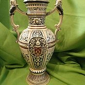 Винтаж handmade. Livemaster - original item Vintage vases: Large majolica vase with coats of arms. Germany started in. Handmade.