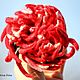 Войлочная брошь "Red Dahlia". Брошь-булавка. Дизайнерский эксклюзив от Ирины Федотовой.. Ярмарка Мастеров.  Фото №4