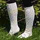 Order  Wool openwork knee socks for women. Down shop (TeploPuha34). Livemaster. . Knee Фото №3