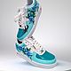 Кроссовки белые, кастом обуви Nike Air Force 1, цветы, ручная роспись. Кроссовки. Olgavolgoart. Роспись одежды и обуви. Кастом. Ярмарка Мастеров.  Фото №5