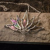 Украшения handmade. Livemaster - original item Transparent Lotus with silvery iridescence (p-020-13S). Handmade.