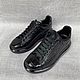 Sneakers made of crocodile skin, in black, on a platform sole!, Training shoes, St. Petersburg,  Фото №1