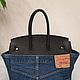 Джинсовая - кожаная сумка a'la Birkin 30. My Handmade. Классическая сумка. Magic denim in art. Интернет-магазин Ярмарка Мастеров.  Фото №2