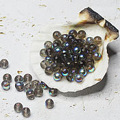 Материалы для творчества handmade. Livemaster - original item Beads round 4 mm Gray Rainbow 40 pcs. Handmade.