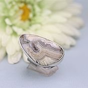 Украшения handmade. Livemaster - original item Ring with lace agate. Silver.. Handmade.