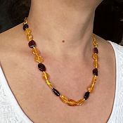 Работы для детей, handmade. Livemaster - original item Amber beads of honey and cognac color amber decoration. Handmade.