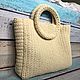 Сумка Тоут из трикотажной пряжи «Светлая сторона». Сумка-тоут. ELKA - Eat Love Knit Accessories. Ярмарка Мастеров.  Фото №4