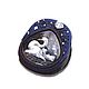 Brooch hand painted. Swan. Blue soutache decoration with natural stone. tataljok.livemaster.ru
