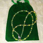 Украшения handmade. Livemaster - original item Necklace with opal and chrysolite 48 cm.. Handmade.