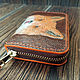 Fox, Zipper leather wallet with embossed and painted, zipper. Wallets. CrazyLeatherGoods. My Livemaster. Фото №4