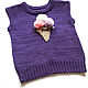 Order Knitted vest for baby girl icecream vest purple. merino wool. GemKnitDesign. Livemaster. . Vests Фото №3