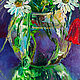 Oil painting of poppies daisies bouquet of flowers 'Reflection'. Pictures. Svetlana Samsonova. My Livemaster. Фото №5