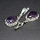 Classic Luani earrings with amethysts made of 925 HC0021-3 silver. Earrings. Sunny Silver. My Livemaster. Фото №4