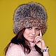 Hat - 'ball' of natural fur silver Fox, Caps, Nelidovo,  Фото №1