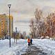 Winter in the area. Oil on canvas. Pictures. Tatiana Chepkasova. Online shopping on My Livemaster.  Фото №2