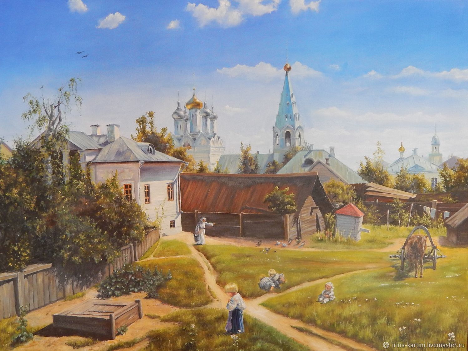 Картина деревенский дворик