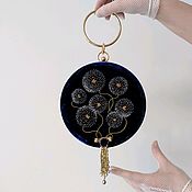 Mink handbag with pearl drops