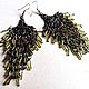 Заказать Винтаж: Серьги - кисти из оливкового стекляруса. France.Art.Life.Bijoux (francebijouxl). Ярмарка Мастеров. . Серьги винтажные Фото №3