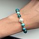 Браслет с апатитом и жемчугом. Браслет из бусин. Katerina Moroz accessories for you (katerinamoroz). Интернет-магазин Ярмарка Мастеров.  Фото №2