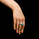 Silver ring with turquoise and meander pattern. Rings. geliar. My Livemaster. Фото №6