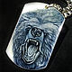  Bear badge painted – men's jewelry. Pendant. lacquer miniature. Online shopping on My Livemaster.  Фото №2
