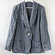 Smoky linen jacket with open edges, Jackets, Tomsk,  Фото №1