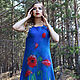 Order Dress felted Red poppies!. silk wool. Livemaster. . Dresses Фото №3