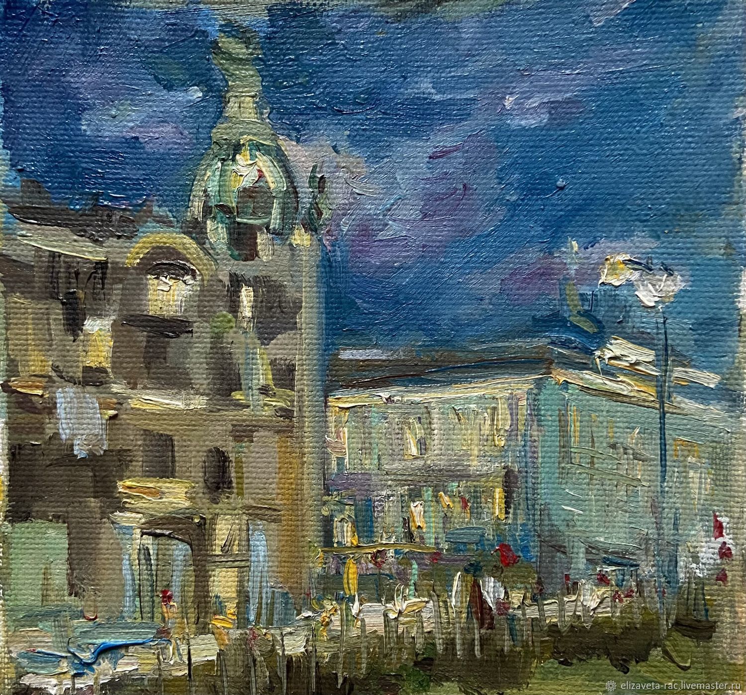 Картина маслом на холсте «Ночной Петербург» в интернет-магазине Ярмарка ...