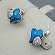 Silver earrings with natural turquoise 11h10mm, Earrings, Khimki,  Фото №1