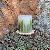 Свеча с листьями ивы
