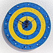 Для дома и интерьера handmade. Livemaster - original item Wall clock Blue and yellow circles. Handmade.