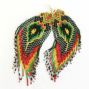 Украшения handmade. Livemaster - original item Earrings-brush: Beaded Earrings, Arabic motif, Long Brushes. Handmade.