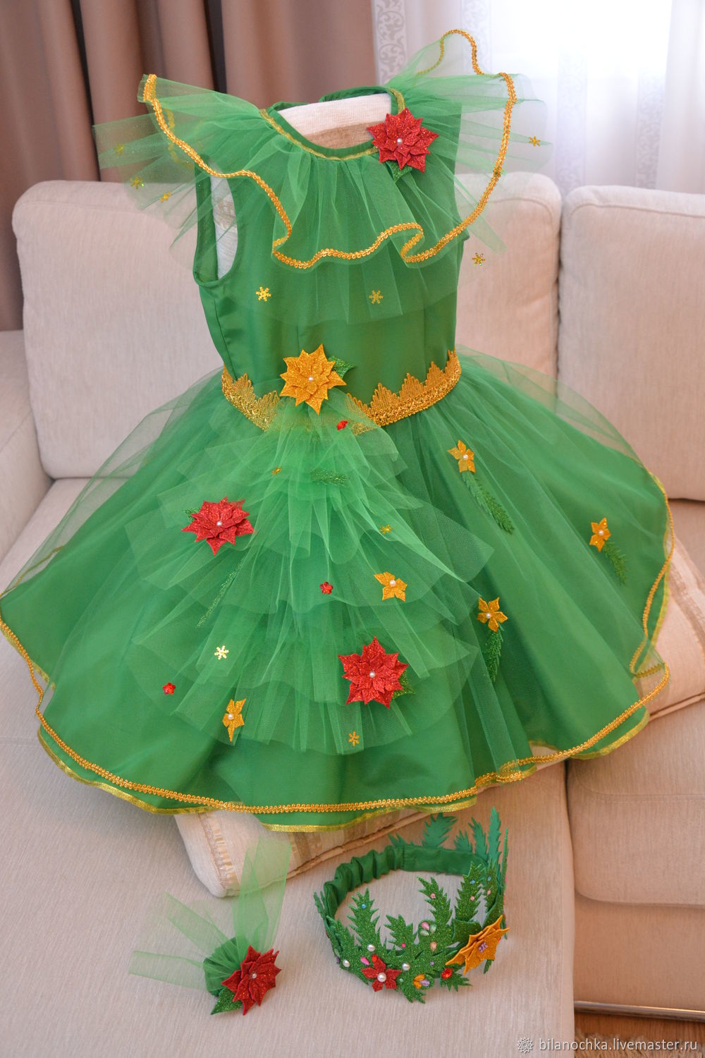 Карнавальный костюм елочка для девочек
