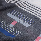 Аксессуары handmade. Livemaster - original item Wool stole blanket made of HERMES fabric grey. Handmade.