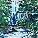 Картина: Водопад, горная река, Иллюстрации и рисунки, Москва,  Фото №1