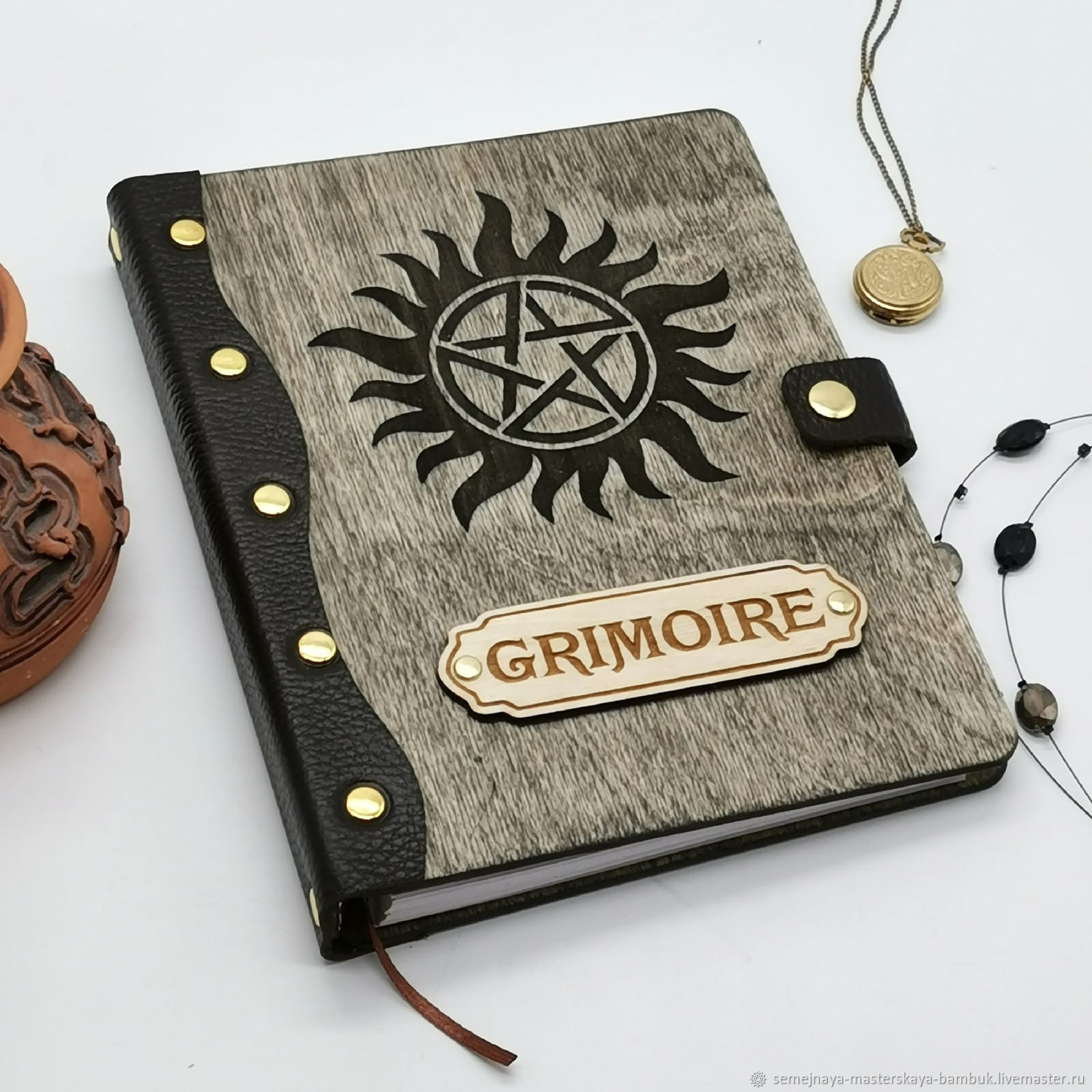 Notebook with a wooden cover ' Grimoire', Notebooks, Krasnodar,  Фото №1