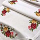 Овальная льняная салфетка с вышивкой Royal Albert Old Country Roses. Салфетки. ot Natalis. Ярмарка Мастеров.  Фото №4