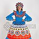 Dymkovskaya toy. Theatre costume.Dance costume. Costume for performances. Russian folk costume. Russian style. suit for photo shoot. children's dance costume. Print on the fabric.
