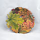 Большая тарелка Осенний клен. Ажурная керамика Елены Зайченко