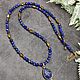 Necklace with pendant natural lapis lazuli stone, Necklace, Moscow,  Фото №1