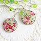 Серьги. Цветочная весна. Серьги классические. Studio Shabby авторские украшения. Интернет-магазин Ярмарка Мастеров.  Фото №2